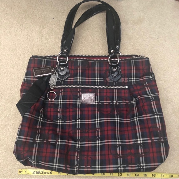 coach tartan plaid purse